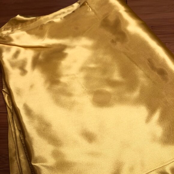 Vintage Daisy Yellow Satin Pajamas Petite XS S High Waisted Retro Easter Egg - Picture 14 of 14